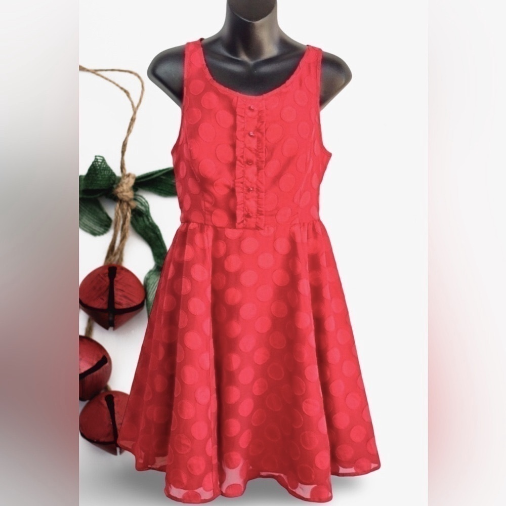 Minnie Rocks The Dots Disney LC Collection Red Polka Dot Mini Dress Size 4 NWT